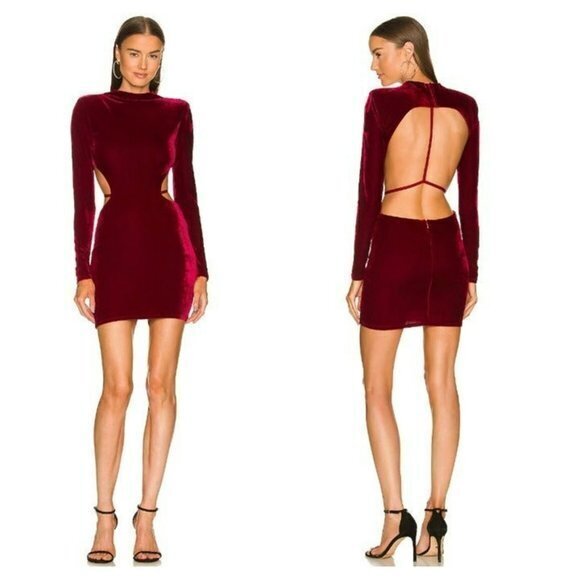 Michael Costello xREVOLVE Zola Mini Dress - Burgundy